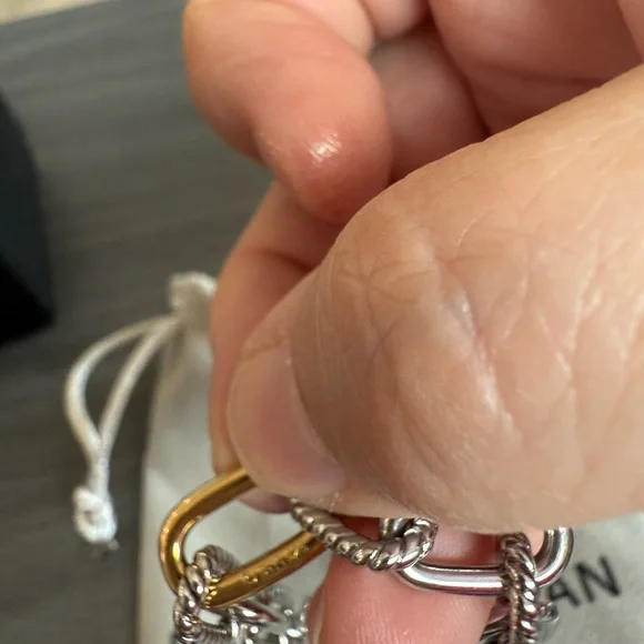 Elegant Silver and Gold Tone Chain Bracelet - Picture 7 of 10